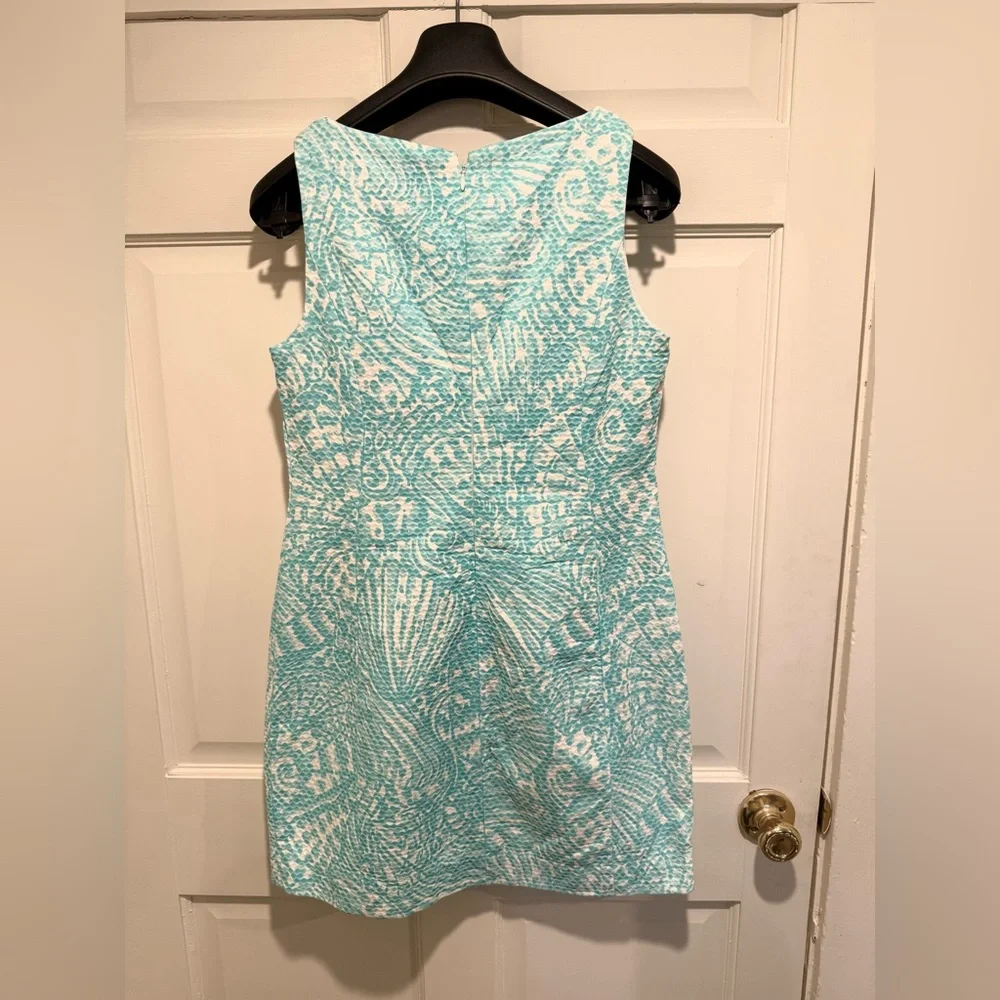 Lilly Pulitzer EUC Size 6 MacFarlane Shorely Blue Sea Cup Lace Detail Mini Dress - Picture 9 of 14